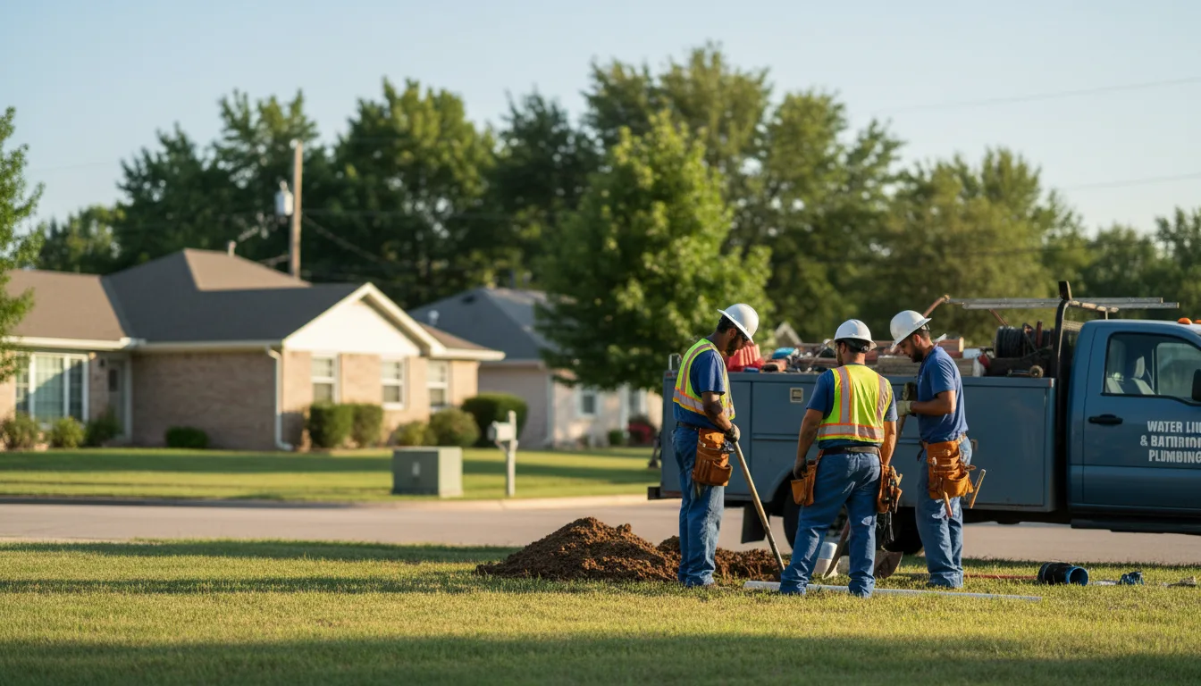 Residential water line and bathroom plumbing service in De Witt, IA